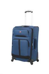 Чемодан SWISSGEAR "ANDES", синий/чёрный, полиэстер 600D/400Dx350D, 46x27x71 см, 88 л (1070275)