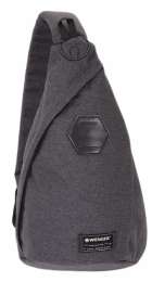 Рюкзак WENGER на одно плечо, cерый, ткань Grey Heather/ полиэстер 600D PU, 25х15х45 см, 7 л (1206022)