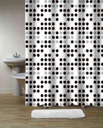 Dots (чёрно-серый) Штора для ванной 180*200см (ткань полиэстер) (966789)