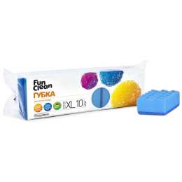 Набор губок д/посуды FUN CLEAN XL, поролон, 10шт/уп.