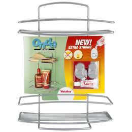 Полка 2-ярусная прямая METALTEX Onda+Safe-Fix, 11Х26х35 см, Polytherm, крючки в комплекте