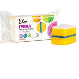 Набор губок д/посуды FUN CLEAN,крупнопористая,5 шт.