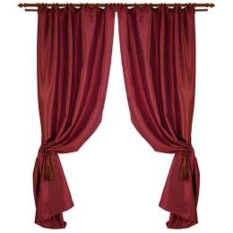 Портьера Taffeta, размер:143х260см, бордовый, на шторной ленте