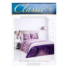 Комплект постельного белья Classic by T ЛОУРЕНС 1,5-сп, размер: под. 145х200см, прост. 160х220см, нав. 50х70см 2шт, сатин, 100% хлопок