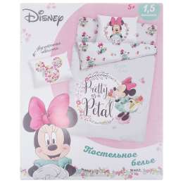 Комплект постельного белья Disney Minni размер: под. 148х210см, прост. 148х215см, нав. 50х70см 2шт, ранфорс, 100% хлопок, 120гр/м2