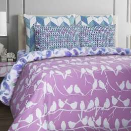 Комплект постельного белья Classic Birds 1,5-сп, р-р: под. 145х210 см, прост. 150х215 см, нав.50х70см 2шт, бязь, 100% хл, 135гр/м2, книжка