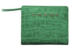 Кошелёк Cross Bebe Coco, кожа наппа фактурная, цвет зелёный/рыжий, 11,2 х 9,4 х 2 см (1174183)