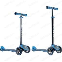 Самокат 3-х колесный Y-Scoo RT GLOBBER My free TITANIUM neon blue с блокировкой колес