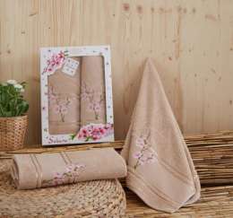 Комплект махровых полотенец "KARNA" SAKURA 50x90-70х140 см (1159284)
