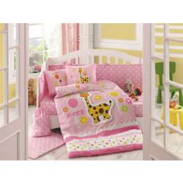 Комплект детского постельного белья Hobby home collection поплин PUFFY, розовый, 100% Хлопок