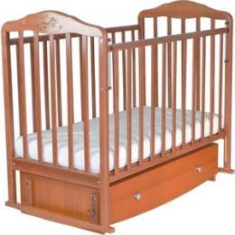 Кровать детская Malika с маятником и ящиком Зебра автостенка,попер.и прод.маятник,орех 216007/6007