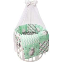 Комплект в кроватку универсальный Сдобина 17 пр BABY BOO MINT поплин 100% хлопок 1394