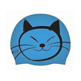 Шапочка для плавания Silicone Indigo SCCT500/508 рис Котик, детск Голуб