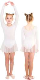 Купальник гимнастический х/б с  Юбочкой  INDIGO, SM-190, Белый, 38