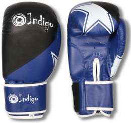 Перчатки боксёрские INDIGO  PVC, PS-505, Синий, 12 унций