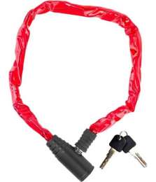 Вело Замок GOLDEN KEY Цепь (цветная оплетка)  GK-105.109 3,5см*1200мм Красный
