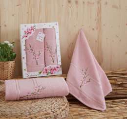 Комплект махровых полотенец "KARNA" SAKURA 50x90-70х140 см (1159287)