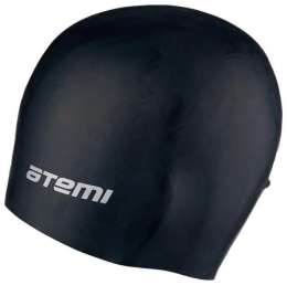 Шапочка для плавания Atemi, силикон (б/м), чёрная, RC303