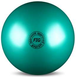 Мяч для художественной гимнастики силикон FIG Металлик 420 г, AB2801, Зеленый, 19 см