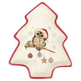 блюдо Owl Christmas 19х14,8см керамика елочка