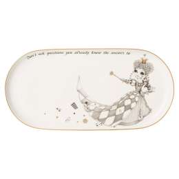 блюдо LEFARD Wonderland Королева кот 30,5см овальное фарфор
