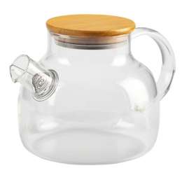 чайник заварочный ATTRIBUTE Pure 1л стекло, бамбук, нерж.сталь