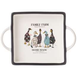 блюдо LEFARD Family farm 25,5x18см квадратное с ручками фарфор