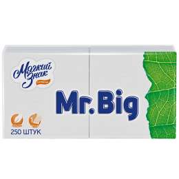 салфетки МЯГКИЙ ЗНАК Mr.Big 1-слойные 24х24см 250шт