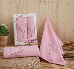 Комплект махровых полотенец "KARNA" SAKURA 50x90-70х140 см (1159285)