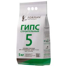гипс строительный FORMAN Г5 5кг, арт.КА-00001051