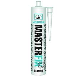 герметик силиконовый MASTERFIX санитарный 280мл бесцветный, арт.9010