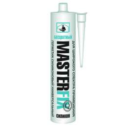 герметик силиконовый MASTERFIX универсальный 280мл бесцветный, арт.9005