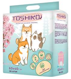 Пеленки Toshiko впитывающие одноразовые с ароматом сакуры 30 шт  60х40 см
