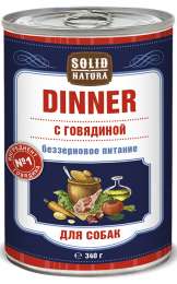 Влажный корм для собак Solid Natura Dinner Говядина 0,34 кг