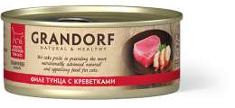 Влажный корм для кошек Grandorf Филе тунца с креветками 0,07 кг