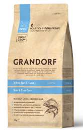 Сухой корм для кошек Grandorf Cat Indoor белая рыба с индейкой 2 кг