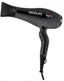 Фен DEWAL ErgoLife черный софт тач,  2200 Вт, ионизация, 2 насадки (1185905)