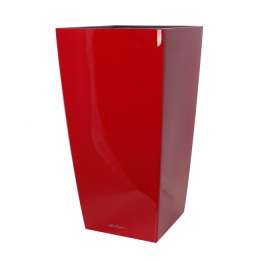 Кашпо (пластик) Lechuza Cubico Complete (scarlet red), 30x30xH56см (1008466)