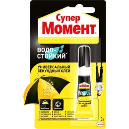 СУПЕР-КЛЕЙ МОМЕНТ ВОДОСТОЙКИЙ 3 Г НА ЕДИНИЧНОМ БЛИСТЕРЕ