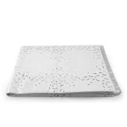 Скатерть Lace, размер: 110х132см, цветы, белый, ПВХ