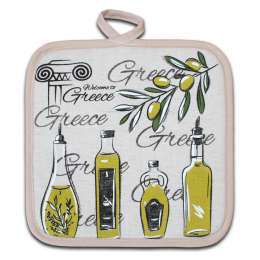 Прихватка Оливковое масло, размер: 18х18см, шелкография, 50%хлопок, 50%лён