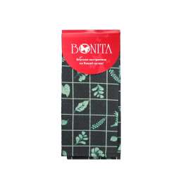 Полотенце кухонное Bonita, Ботаника, черное, размер: 35х61см, вафельное, 100% хлопок