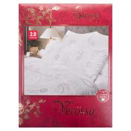 Комплект постельного белья VEROSSA Серебро 2-сп, р-р:прост. 220х240см, под. 180х215см, нав.70х70см 2шт, страйп сатин, 100%хл,120гр/м2,книжка