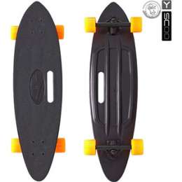Скейтборд RT 409-B Longboard Shark с ручкой 31'' пластик 79х22 с сумкой BLACK/orange
