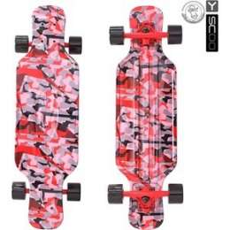 Скейтборд RT 408-Ch Longboard Shark TIR 31'' пластик 79х22 с сумкой CHAOS RED/black