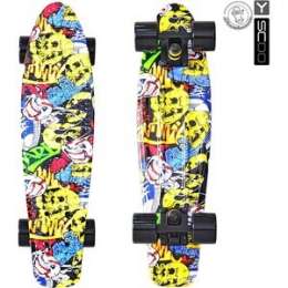 Скейтборд RT 401G-С Fishskateboard Print 22'' винил 56,6х15 с сумкой Cartoon