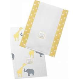 Полотенчики SwaddleDesigns Baby Burpie Set Yellow Elephant & Giraffe (SD-457Y)