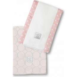 Полотенчики SwaddleDesigns Baby Burpie Set Pink Sterling Mod Circles on Sunwashed Pastels (SD-351SP)