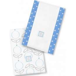 Полотенчики SwaddleDesigns Baby Burpie Set Blue Lolli Fleur (SD-601B)