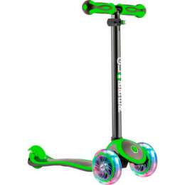 Самокат 3-х колесный Globber 442-136 Primo Plus Titanium с 3 светящимися колесами Neon Green